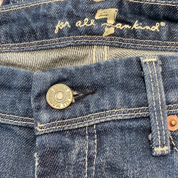 7 For All Mankind Vintage  Original Crystal Logo CottonStretch Jeans NeverUsed - Picture 9 of 16